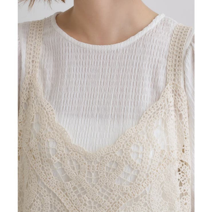 1枚でお洒落に決まるレースビスチェ×ブラウスSET | grove | 詳細画像24 