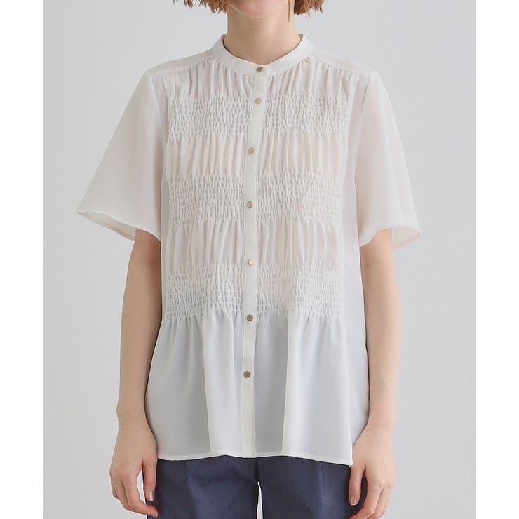 大人の抜け感シアースラブシャーリングブラウス | grove | 詳細画像18 