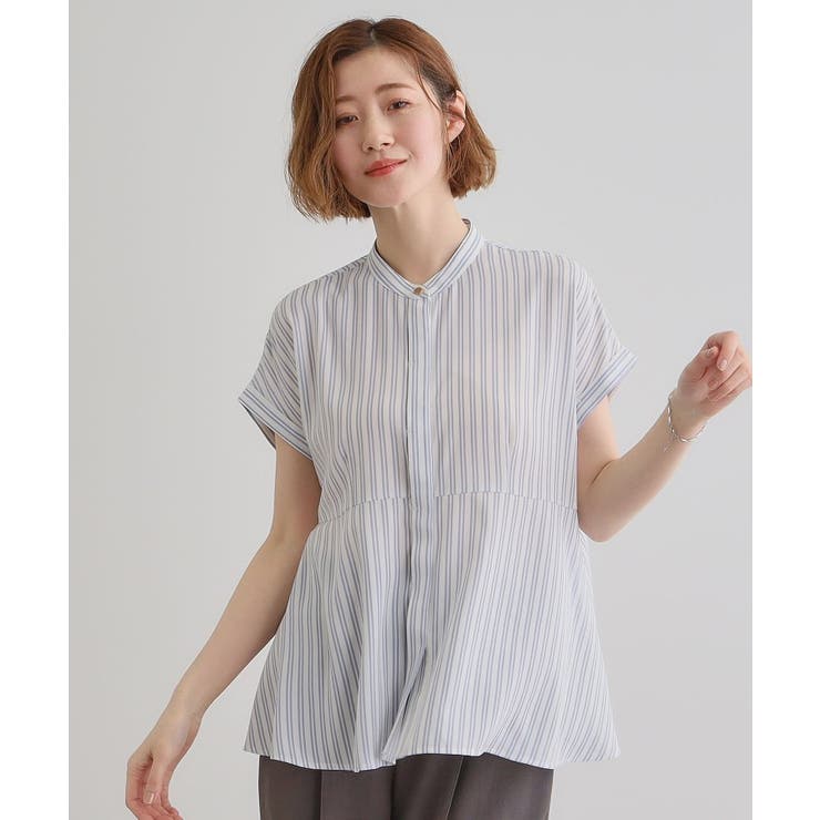 きちんと感もこなれ感も1枚で叶う 優秀ペプラムシャツブラウス | grove | 詳細画像11 