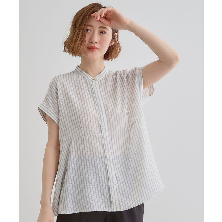 きちんと感もこなれ感も1枚で叶う 優秀ペプラムシャツブラウス | grove | 詳細画像15 