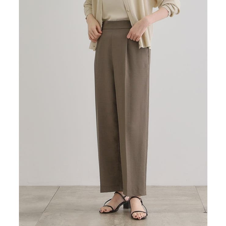 【洗える・シワになりにくい】麻調センタープレスワイドパンツ | grove | 詳細画像15 