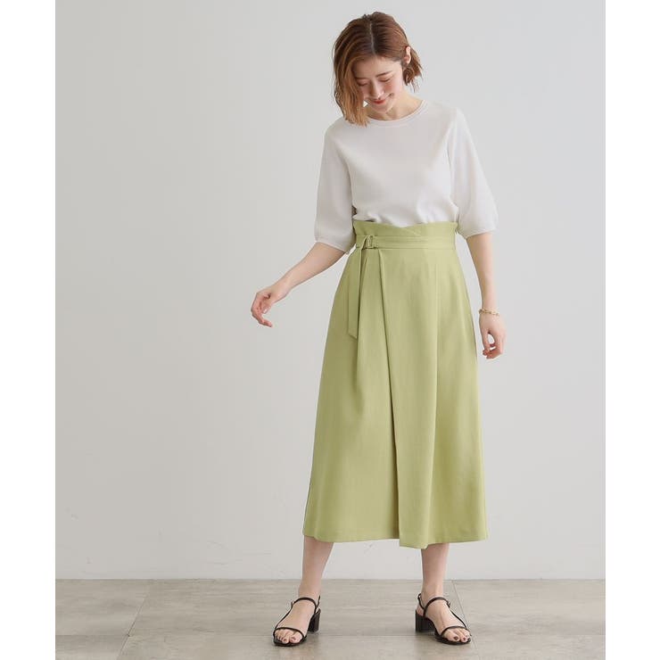 エレガントに着こなすラップ風タックスカート | grove | 詳細画像3 