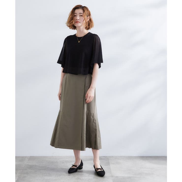 シアーな軽やかさフロントシアーフレアニット | grove | 詳細画像3 