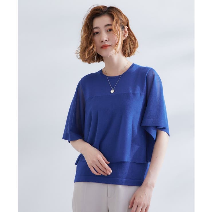 シアーな軽やかさフロントシアーフレアニット | grove | 詳細画像5 