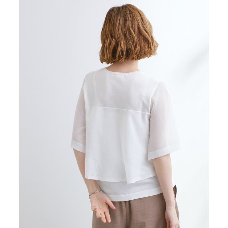 シアーな軽やかさフロントシアーフレアニット | grove | 詳細画像11 