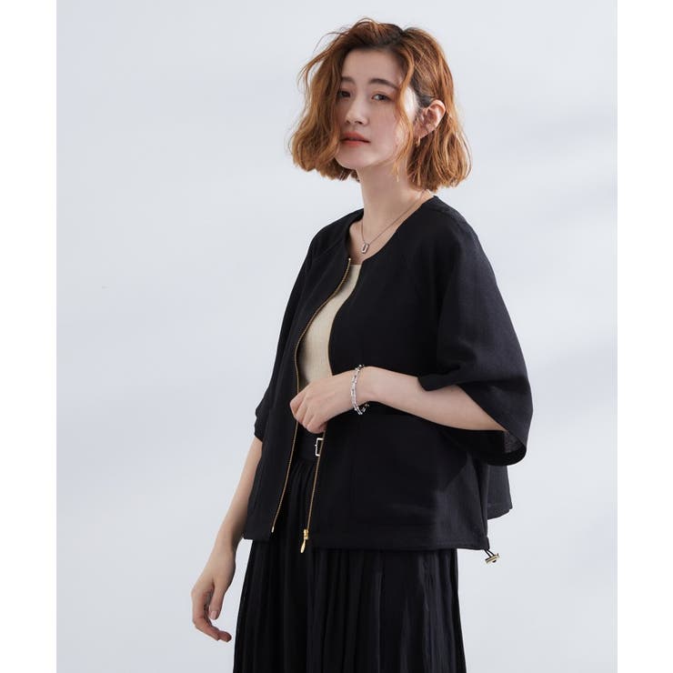 透け感と立体感で魅せる、大人の夏のメッシュワイドスリーブジャケット | grove | 詳細画像2 