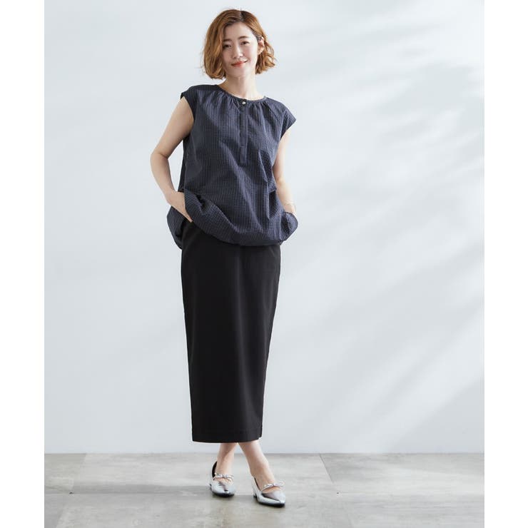 裾のボリュームが今年気分 ストライプバルーンブラウス | grove | 詳細画像6 