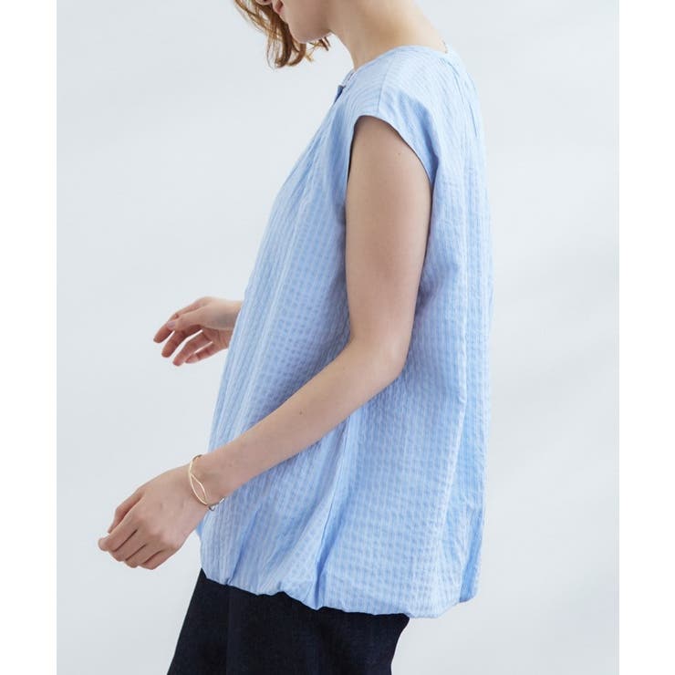 裾のボリュームが今年気分 ストライプバルーンブラウス | grove | 詳細画像14 