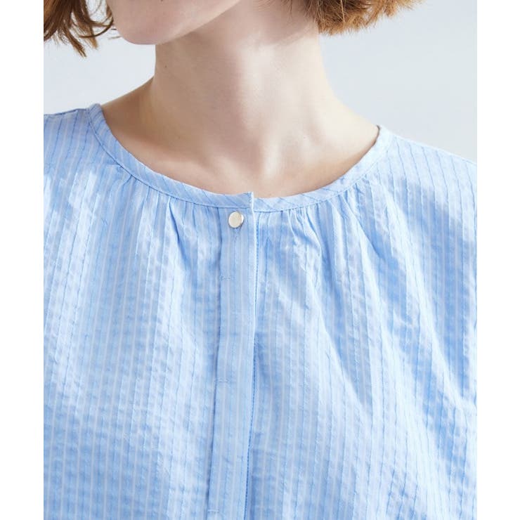 裾のボリュームが今年気分 ストライプバルーンブラウス | grove | 詳細画像16 