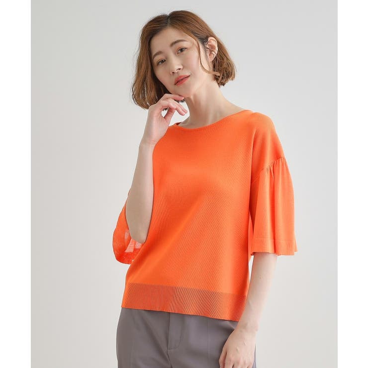 【嬉しい機能付き】やわらかドライタッチシアーフレアスリーブニット | grove | 詳細画像17 