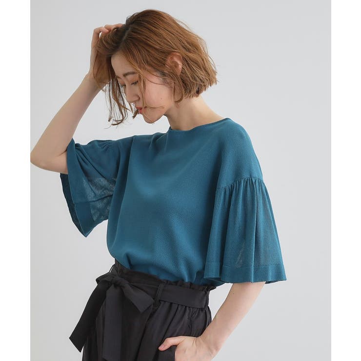 【嬉しい機能付き】やわらかドライタッチシアーフレアスリーブニット | grove | 詳細画像22 