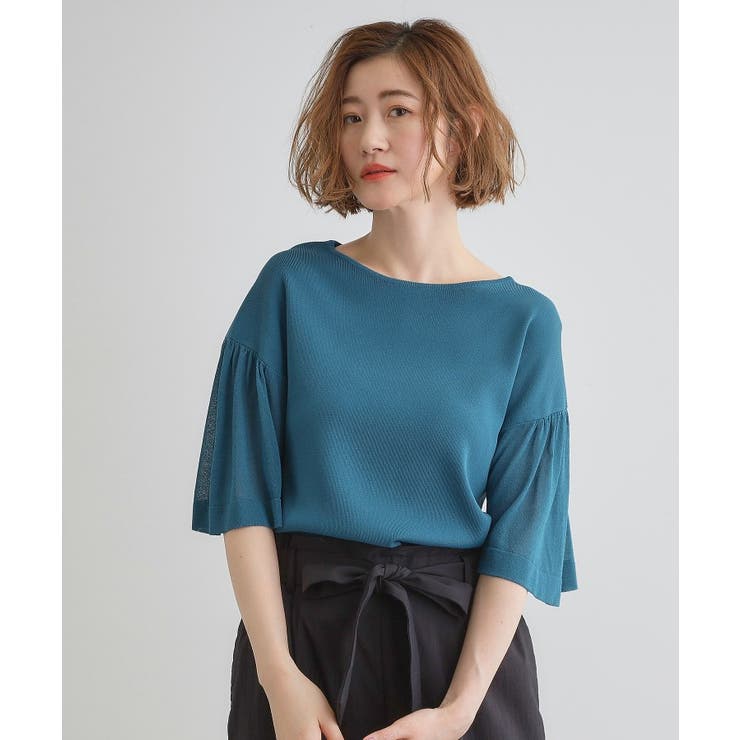 【嬉しい機能付き】やわらかドライタッチシアーフレアスリーブニット | grove | 詳細画像23 