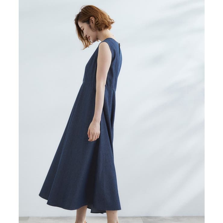 すっきり見え 軽やかデニムノースリーブワンピース | grove | 詳細画像5 