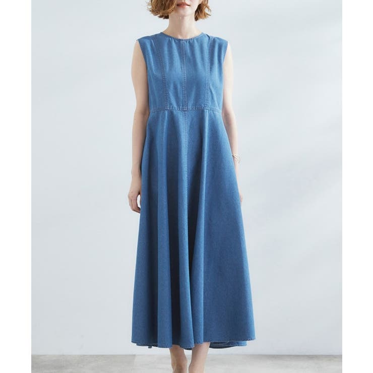 すっきり見え 軽やかデニムノースリーブワンピース | grove | 詳細画像9 