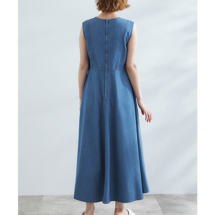 すっきり見え 軽やかデニムノースリーブワンピース | grove | 詳細画像11 