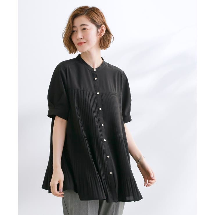 【体型カバー】ラフに着たい ティアードプリーツブラウス | grove | 詳細画像6 