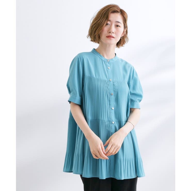 【体型カバー】ラフに着たい ティアードプリーツブラウス | grove | 詳細画像10 