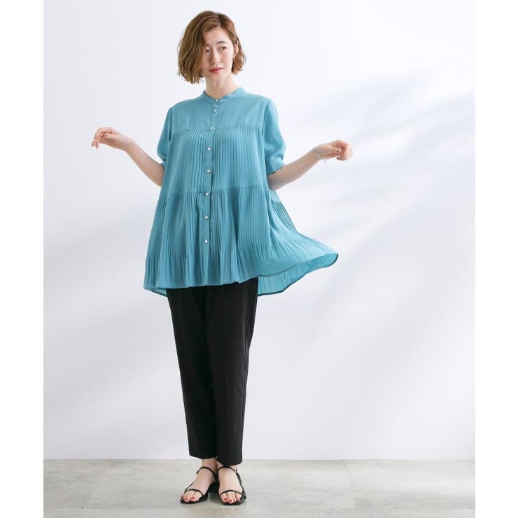 【体型カバー】ラフに着たい ティアードプリーツブラウス | grove | 詳細画像11 