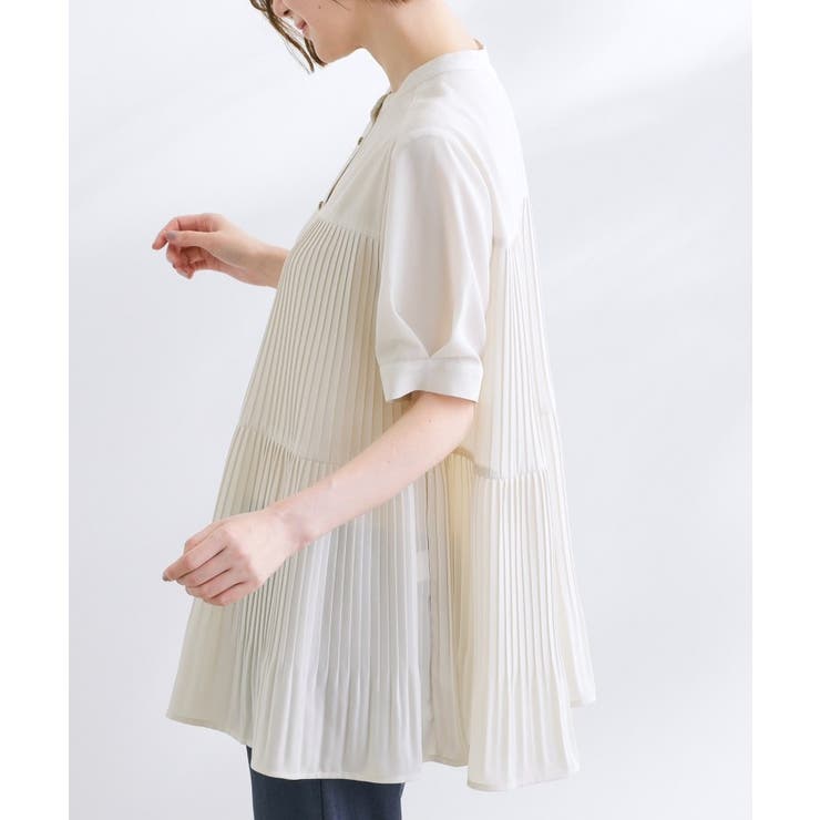 【体型カバー】ラフに着たい ティアードプリーツブラウス | grove | 詳細画像14 