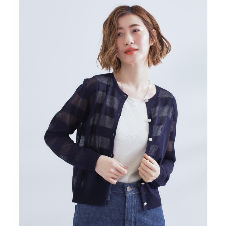 シアーボーダーカーディガン | grove | 詳細画像9 