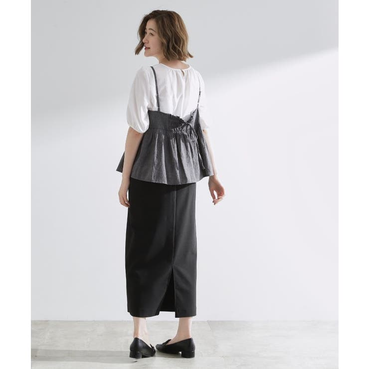 【2点SET/お洒落見え/体型カバー】ツイード調キャミ×ブラウスセット | grove | 詳細画像3 