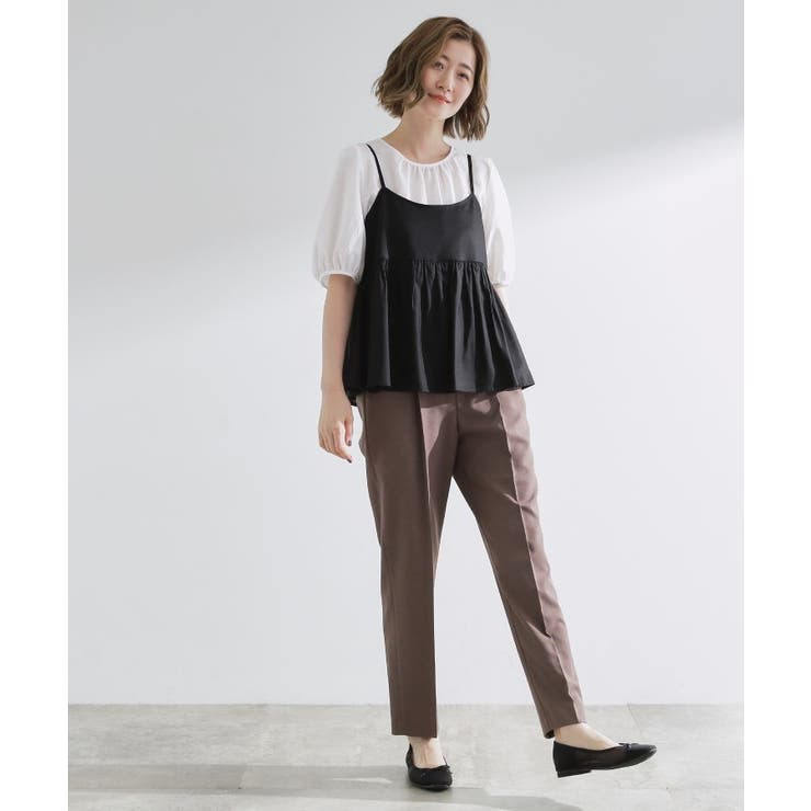 【2点SET/お洒落見え/体型カバー】ツイード調キャミ×ブラウスセット | grove | 詳細画像6 