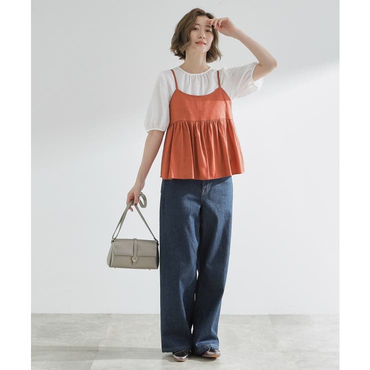 【2点SET/お洒落見え/体型カバー】ツイード調キャミ×ブラウスセット | grove | 詳細画像10 