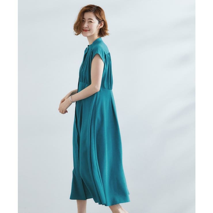 ウエスト高見えでスタイルアップ 上品スタンドカラーシャツワンピース | grove | 詳細画像9 