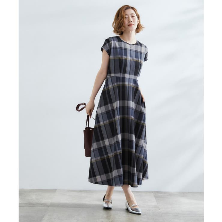 秋を先取り！ビッグチェック フィット＆フレアワンピース | grove | 詳細画像3 