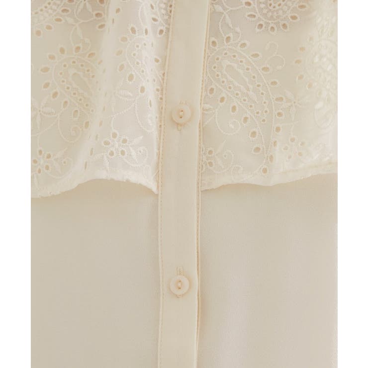透け感と刺繍で魅せる ペイズリー刺繍ケープブラウス | grove | 詳細画像4 