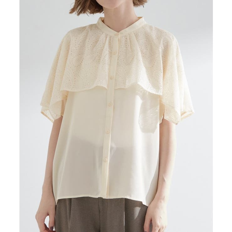 透け感と刺繍で魅せる ペイズリー刺繍ケープブラウス | grove | 詳細画像17 