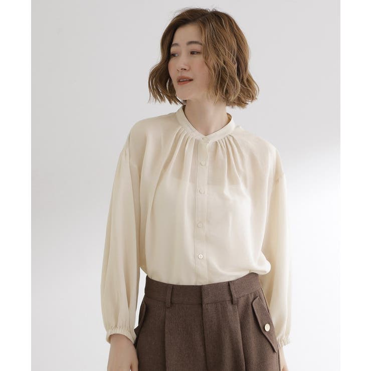 【ひんやり/洗える】シアースタンドネックシャツブルゾン | grove | 詳細画像1 