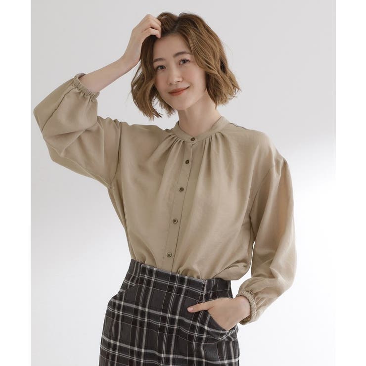 トープ(054) | 【ひんやり/洗える】シアースタンドネックシャツブルゾン | grove