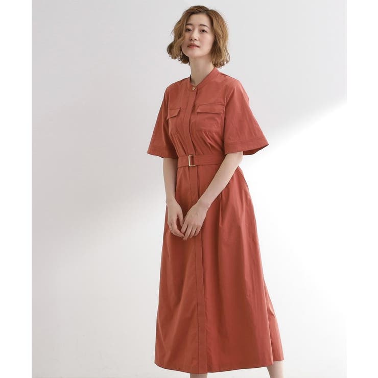 ベイクアプリコット(069) | 軽やかに決まる ワークシャツワンピース | grove