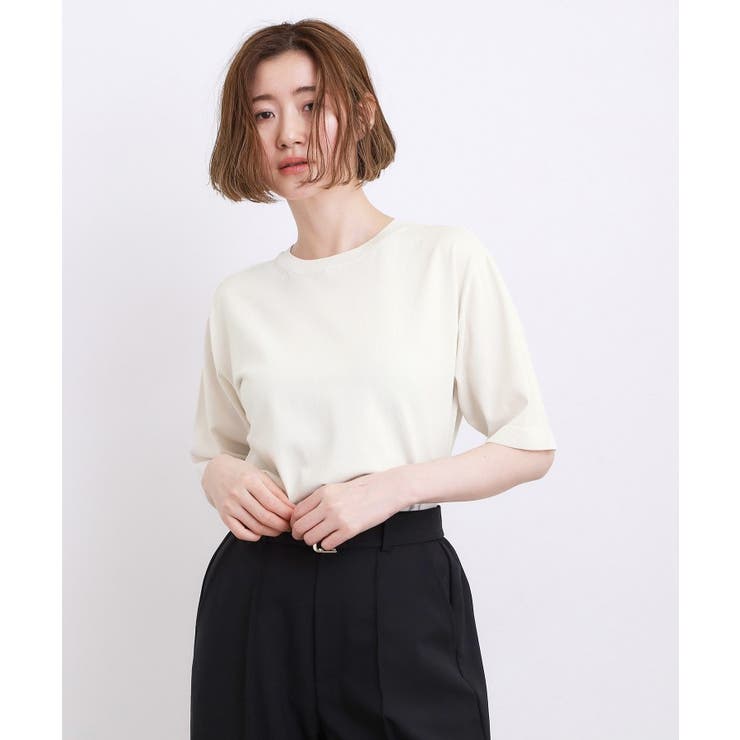 【ひんやり・UVカット・洗濯機◎】Tシャツ感覚で着られるコットン混ニット | grove | 詳細画像1 