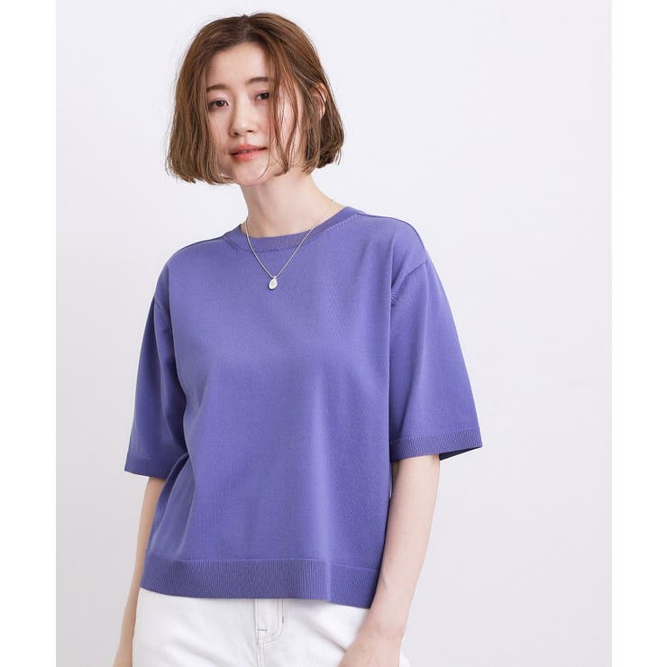 【ひんやり・UVカット・洗濯機◎】Tシャツ感覚で着られるコットン混ニット | grove | 詳細画像10 