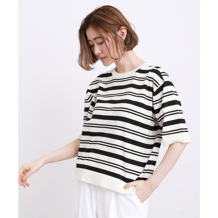 【ひんやり・UVカット・洗濯機◎】Tシャツ感覚で着られるコットン混ニット | grove | 詳細画像13 
