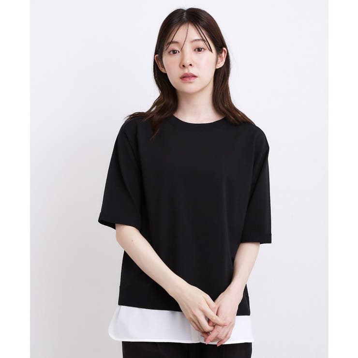 ブラック(019) | 【ひんやり・UVカット・洗濯機◎】Tシャツ感覚で着られるコットン混ニット | grove