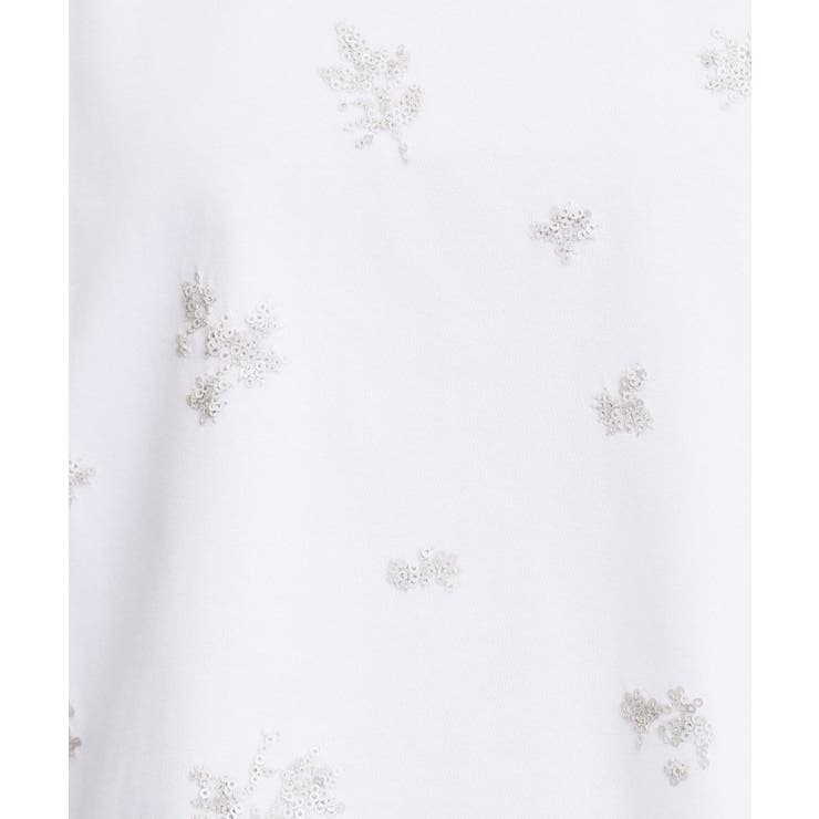 フラワーモチーフスパンコールTシャツ | grove | 詳細画像4 