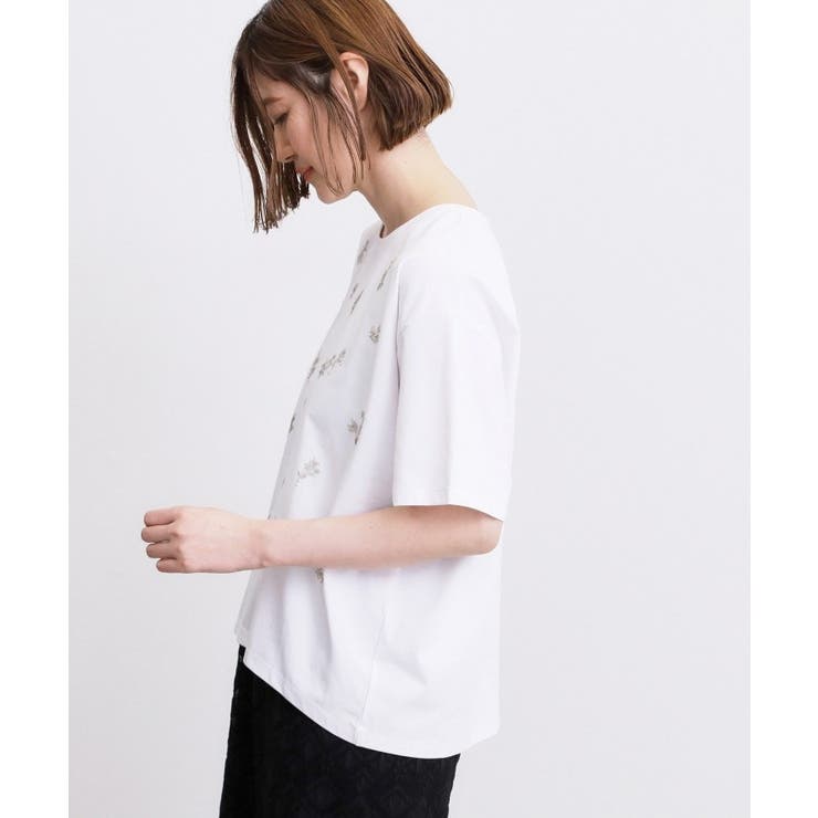 フラワーモチーフスパンコールTシャツ | grove | 詳細画像14 