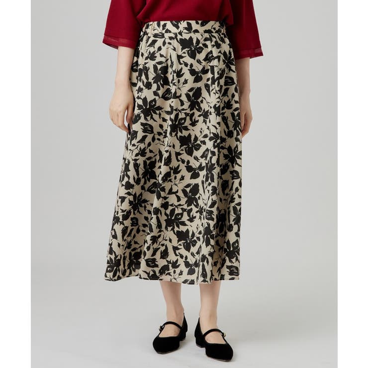 バイカラーフラワーフレアスカート | grove | 詳細画像5 