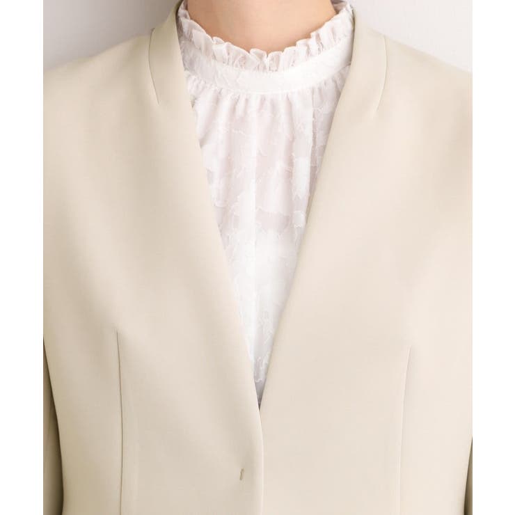 【マシンウォッシュ／防シワ/SS-3L】ストレッチノーカラージャケット | grove | 詳細画像18 