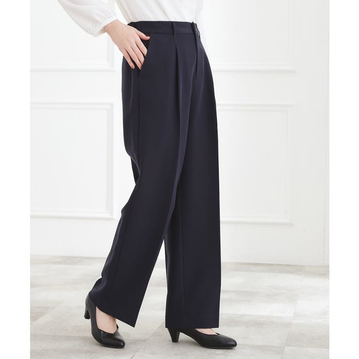 【マシンウォッシュ／防シワ/SS-3L】ストレッチワイドパンツ | grove | 詳細画像13 