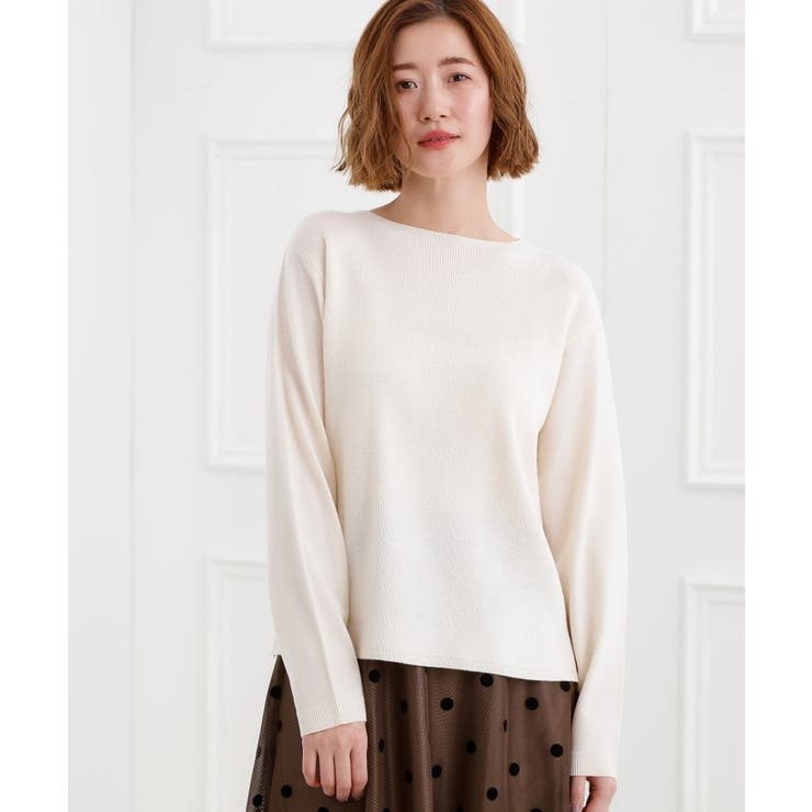 オフホワイト(003) | 春新色！洗濯機で洗えるベーシックニット【毛玉軽減】 | grove