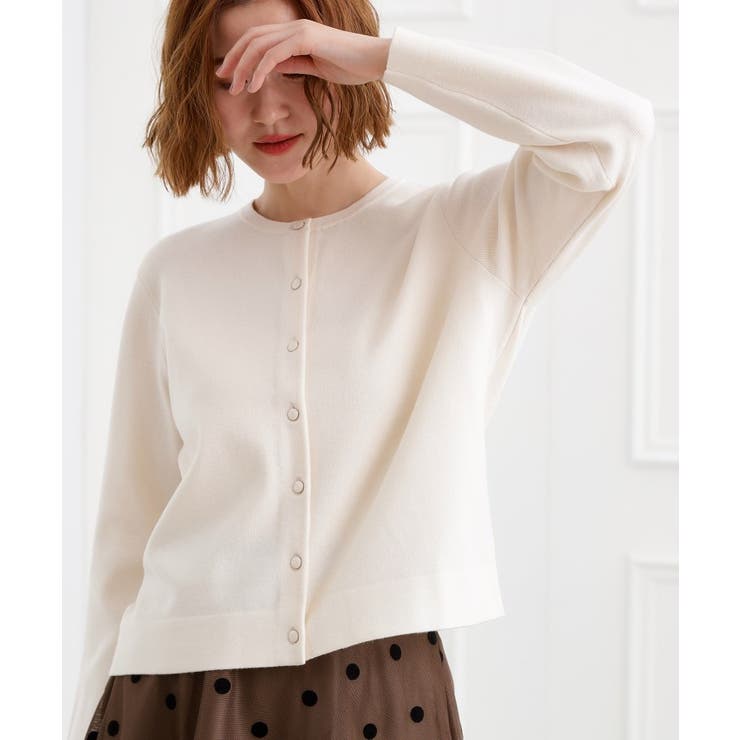 【洗える】毛玉軽減クルーネックカーディガン | grove | 詳細画像1 