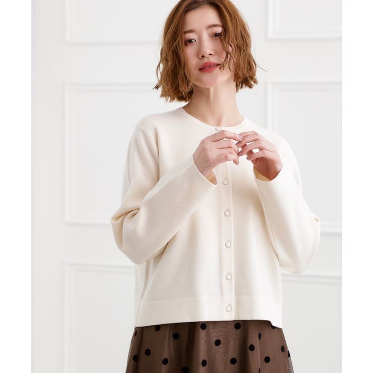 オフホワイト(003) | 【洗える】毛玉軽減クルーネックカーディガン | grove