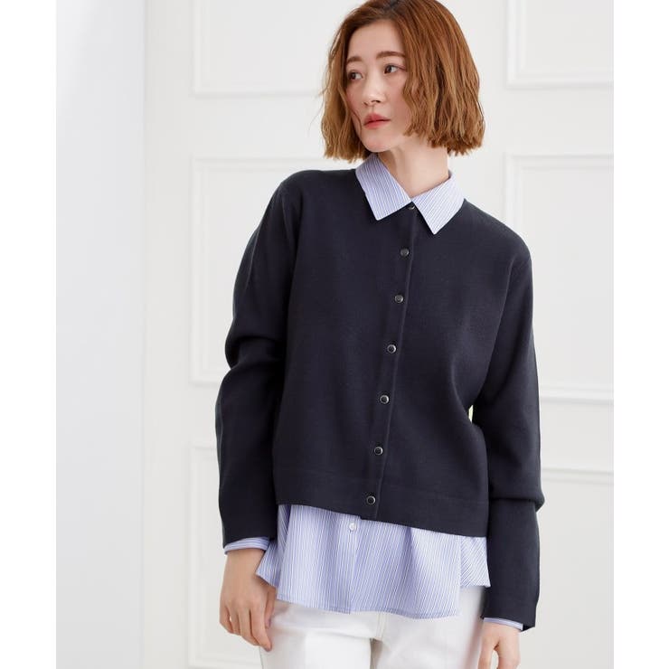 ネイビー(094) | 【洗える】毛玉軽減クルーネックカーディガン | grove