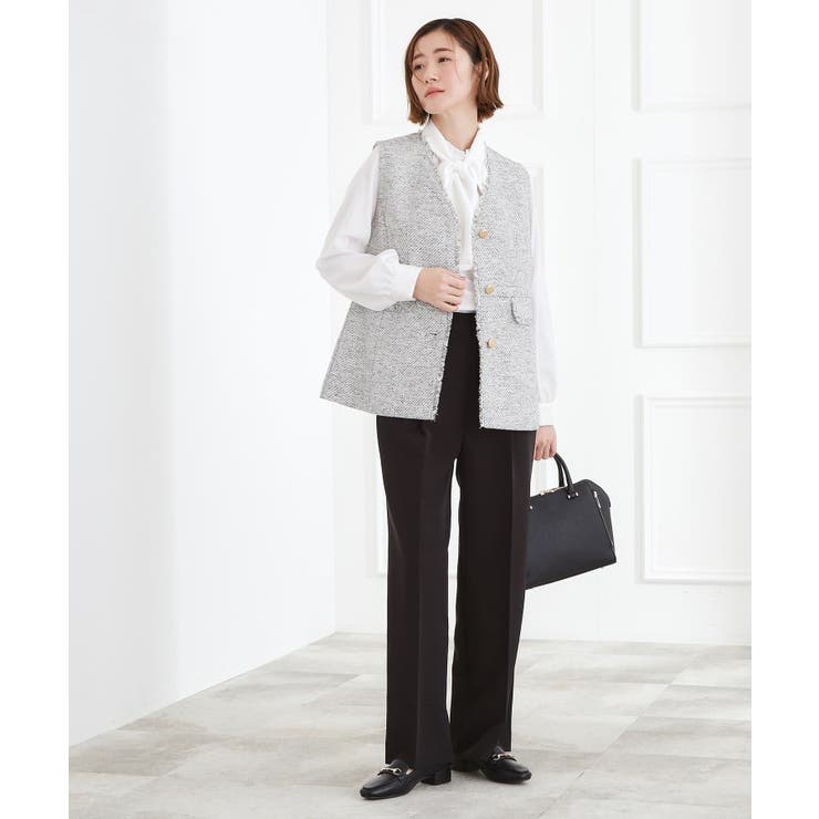 【手洗いOK】ツイードペプラムジレ | grove | 詳細画像10 