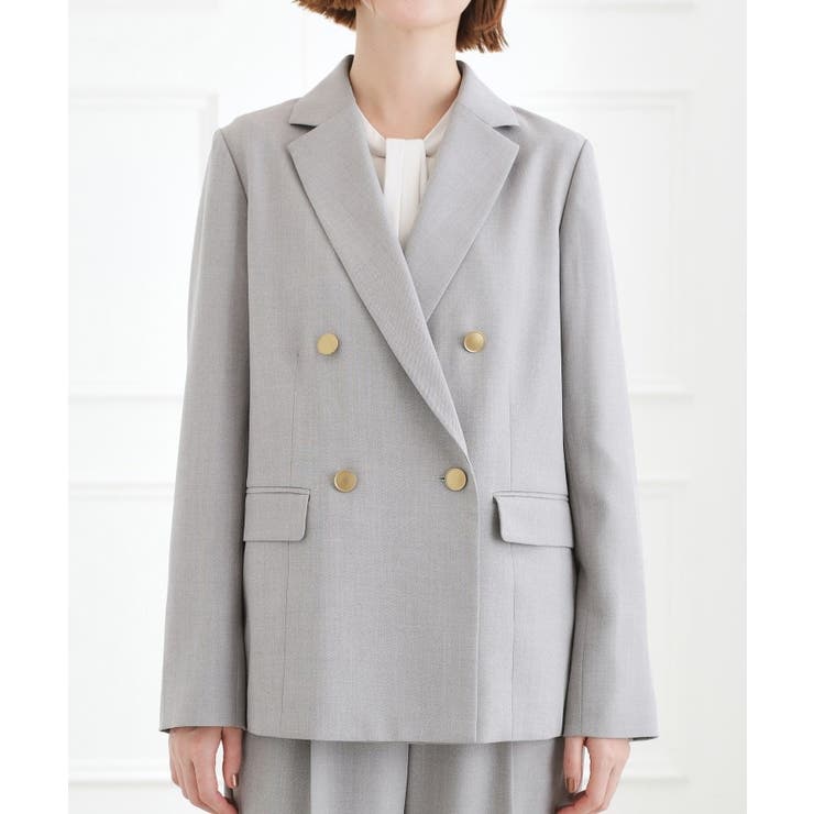 【マシンウォッシュ/防シワ】ダブルテーラードジャケット【着回しカセット】 | grove | 詳細画像12 