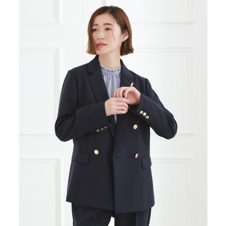 【マシンウォッシュ/防シワ】ダブルテーラードジャケット【着回しカセット】 | grove | 詳細画像8 